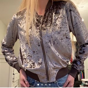 Velvet zip up